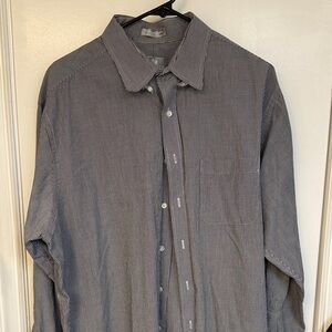 Stafford Men's Black and White Checkered Shirt